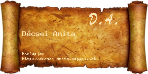 Décsei Anita névjegykártya